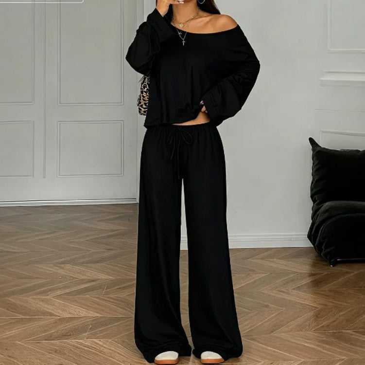 Oversize'owy komplet z szerokimi spodniami