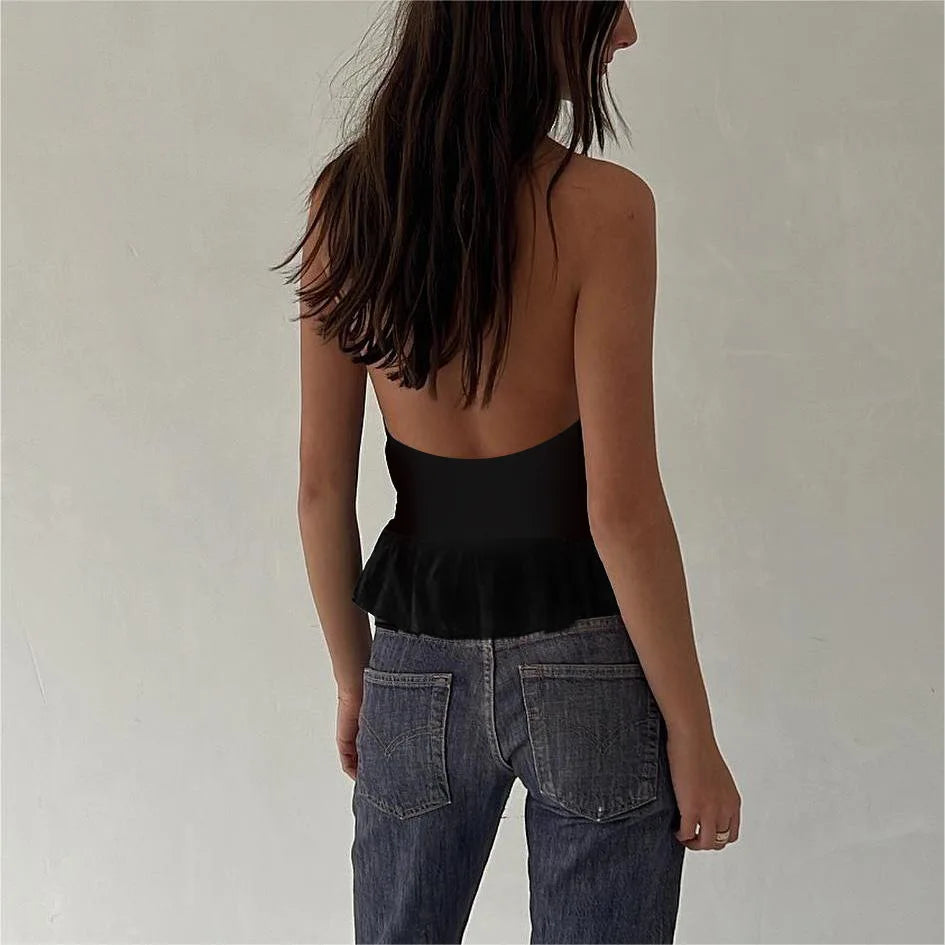 Top czarny halter