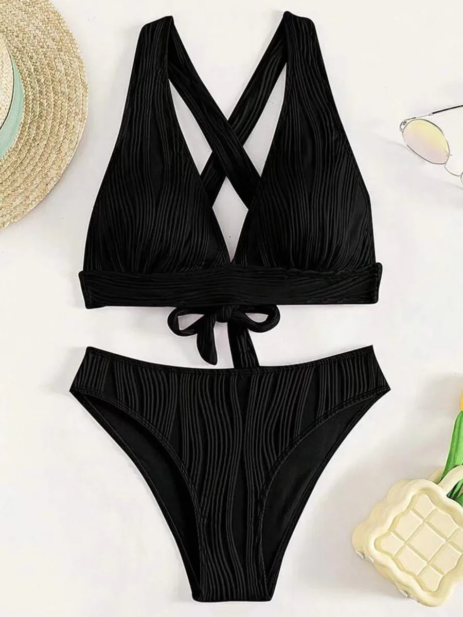 Prążkowane bikini