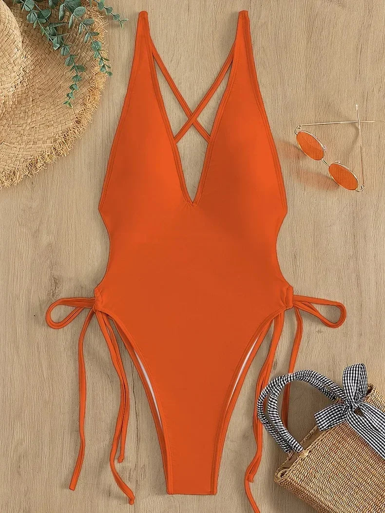 Monokini z wiązaniem