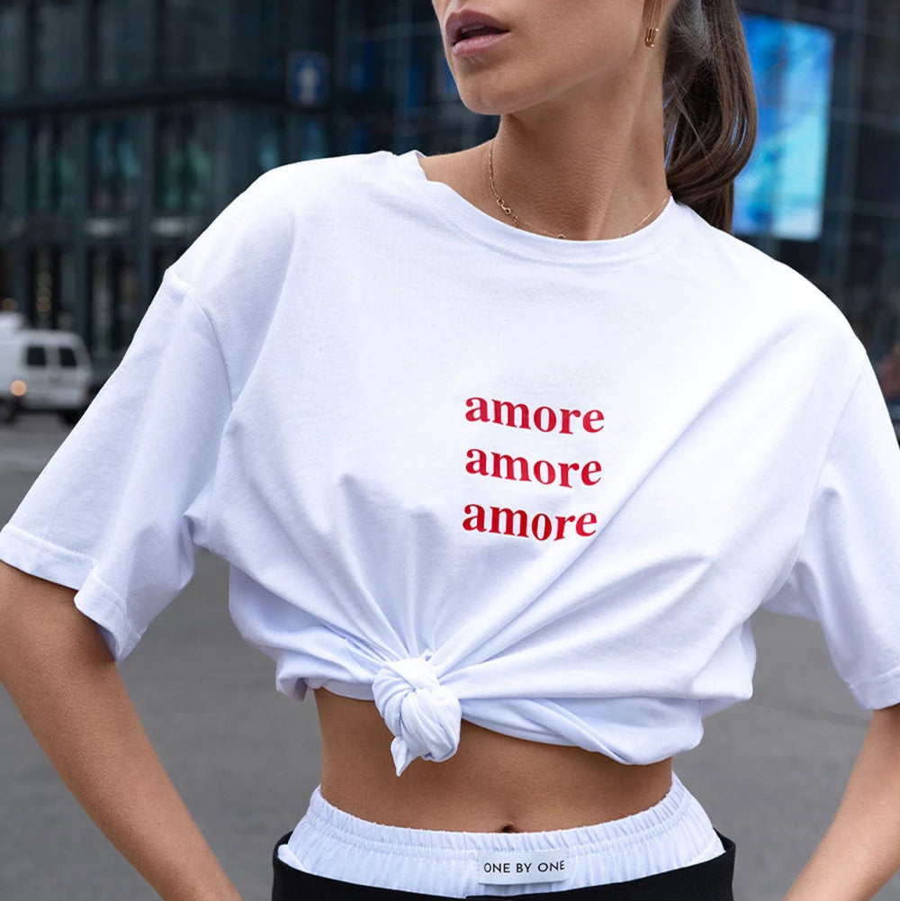 T-shirt z napisem