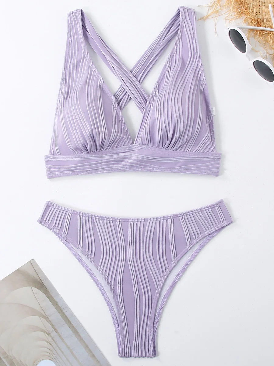 Prążkowane bikini