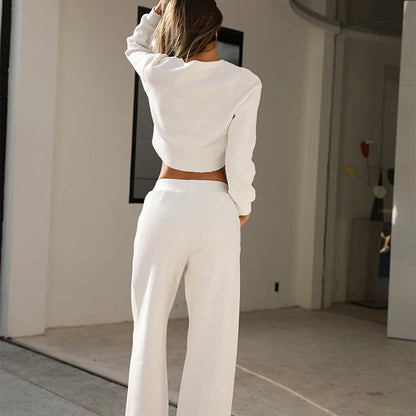 Prążkowany komplet damski crop top