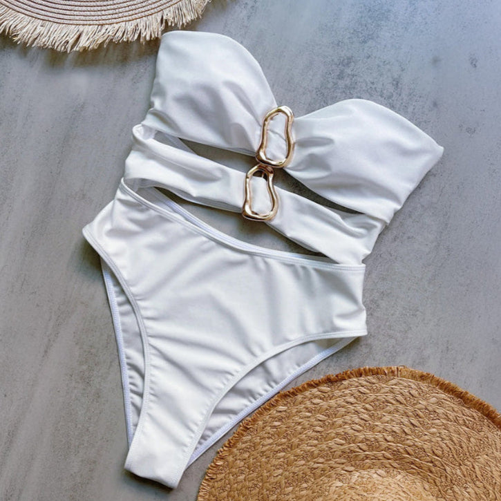 Monokini ze złotym detalem