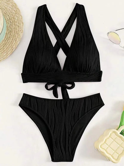 Prążkowane bikini