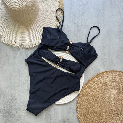 Monokini ze złotym detalem