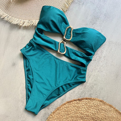 Monokini ze złotym detalem