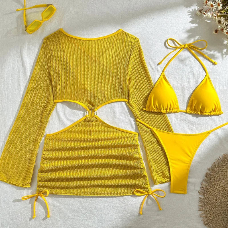 Zestaw bikini i sukienka plażowa