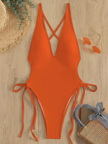 Monokini z wiązaniem