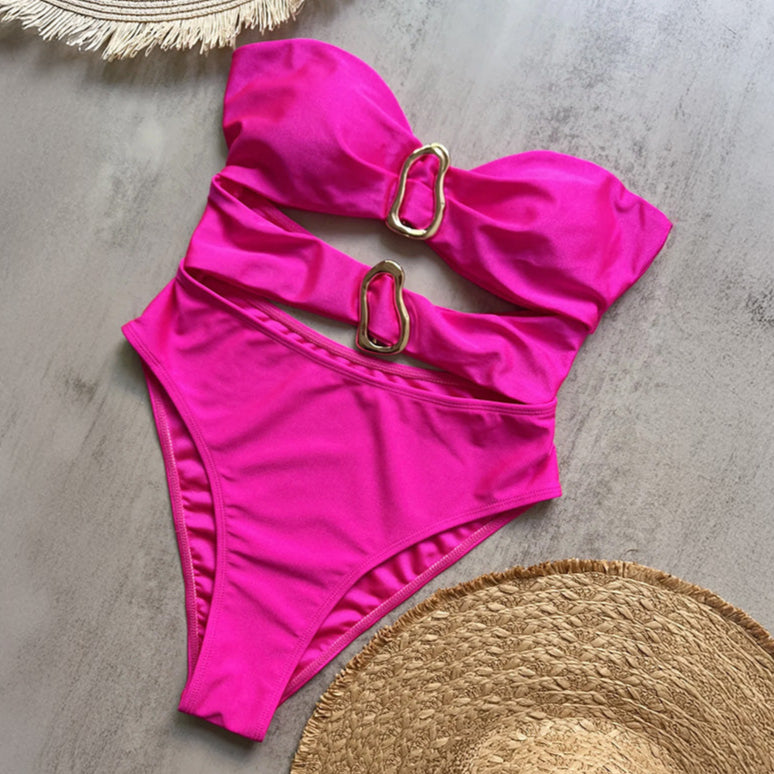 Monokini ze złotym detalem