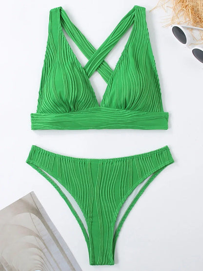 Prążkowane bikini