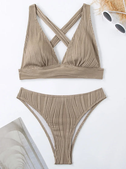 Prążkowane bikini